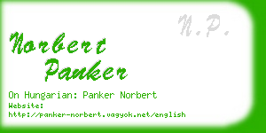 norbert panker business card